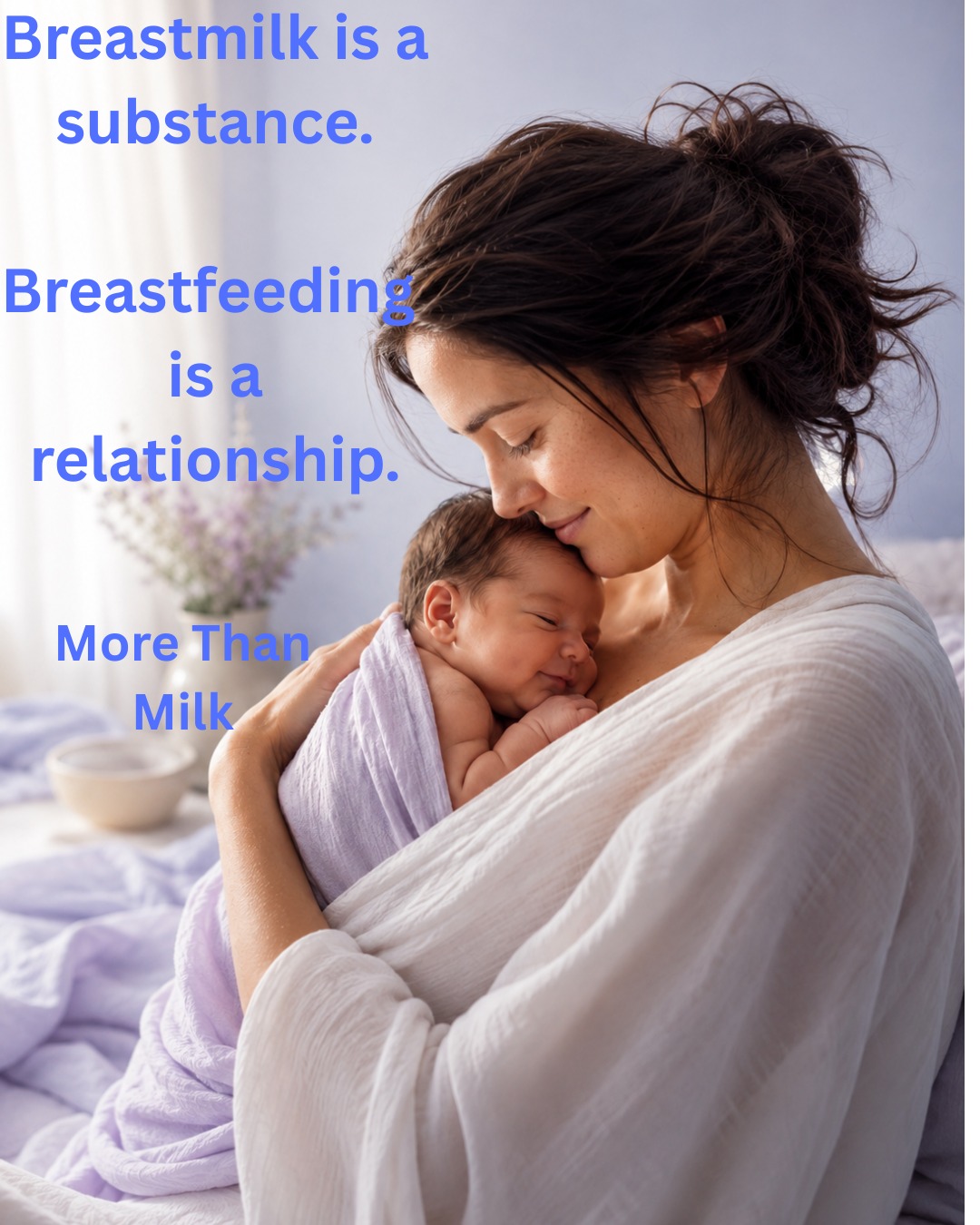 It is an experience shared between two people—two bodies, two brains and two nervous systems learning one another.

At the breast, a baby may receive milk. But they may also receive warmth, familiar scent, touch, movement, eye contact and the steady rhythm of another human body.

They are held.

They are noticed.

For that moment, they are the center of someone’s universe.

Babies do not breastfeed only because they are hungry. They may nurse because they are tired, overwhelmed, uncomfortable or simply needing to reconnect.

Sometimes they drink deeply.

Sometimes they suck softly.

Sometimes they remain close because warmth, sucking and contact help their nervous system settle.

This is not meaningless comfort.

It is co-regulation.

And through thousands of these ordinary moments, something is growing in both of them.

A baby is learning:

*I am safe here.*
*My needs matter.*
*When I reach for someone, someone responds.*

And a mother is learning the subtle language of her baby.

Breastfeeding is not the only pathway to secure attachment. Every feeding method can hold the ingredients of connection: responsiveness, eye contact, touch, patience and presence.

But breastfeeding deserves to be recognized as more than milk.

It can be food.

It can also be shelter, reunion, regulation and rest.

It can be love made physical.

#BreastfeedingAwarenessMonth #MoreThanMilk #BreastfeedingRelationship #IBCLC #ResponsiveParenting #NurtureNeuroscience #MotherBabyConnection #InfantBrainDevelopment #NewParentJourney #NewMother
#NewbornLife #DrinkEachOtherIn #Doula