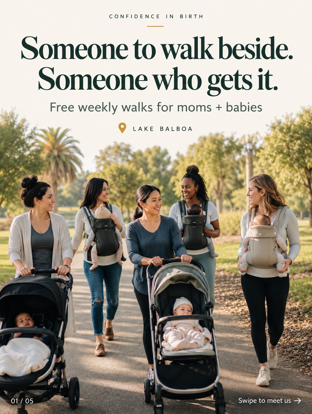 If you’re still getting to know other mothers nearby, I’d love to help make those introductions. 🌿

Our free Nurture Community Walks offer a place to spend time together, share a little of what motherhood feels like lately, and begin recognizing familiar faces each week.

We’ll settle in with a few grounding moments, then walk and talk. Bring your stroller or baby carrier, come on your own or with a friend, and stay for whatever part of the morning works for you.

📍 Lake Balboa area
🗓 Tuesdays, starting September 29
🕤 9:30–11:00 AM
🤍 Free for mothers and babies

Go to my links in bio to RSVP!💌

I’d love to meet you and your little one.

Warmly,
Sharon

Send this to a local mom you’d love to walk with.

#Motherandbabysupport #Freenewparentsupport#LAMoms #MotherhoodTogether
#ConfidenceInBirth